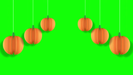 Animación-De-Bucle-Colgante-De-Calabaza-De-Feliz-Halloween,-Elemento-Conceptual-De-Halloween-Con-Canal-Alfa